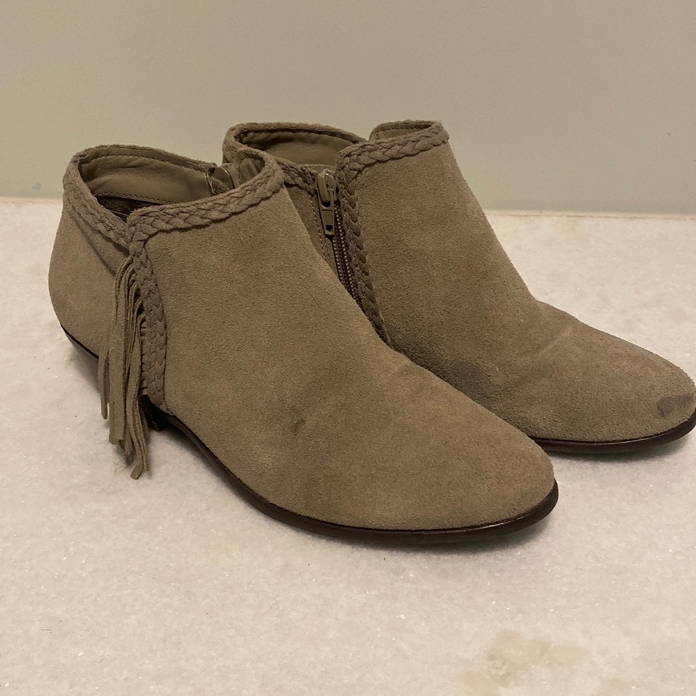 Grey suede booties
